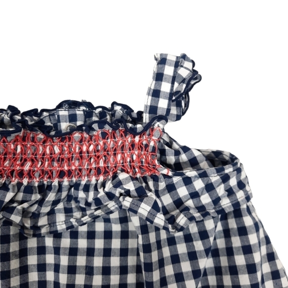 Carter's Navy‎ and White Gingham Smocked Sundress Size 18 Months Girl - Picture 2 of 6